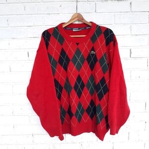 Vintage Argyle Chemise Lacoste Wool Blend Sweater